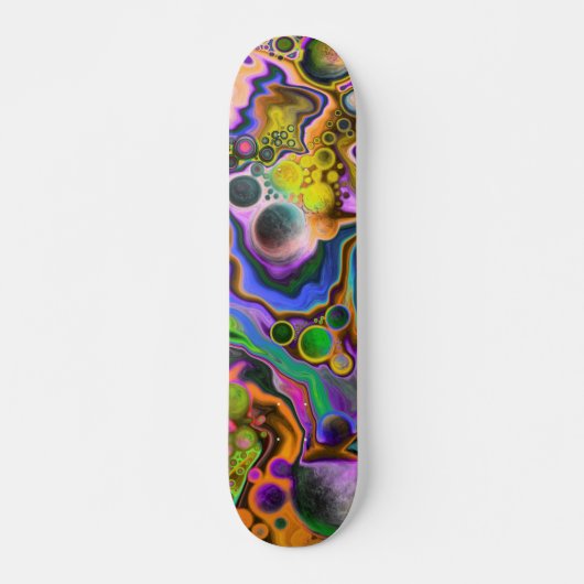 Kleurenblauw Moderne Abstracte vloeiende kunst Persoonlijk Skateboard (Voorkant)