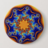 Kleurenblauw, Oranje en geel Ronde Button 4,0 Cm (Voorkant)