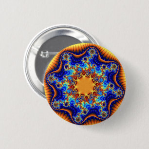 Kleurenblauw, Oranje en geel Ronde Button 5,7 Cm