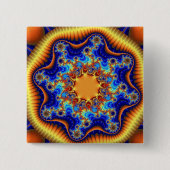 Kleurenblauw, Oranje en geel Vierkante Button 5,1 Cm (Voorkant)