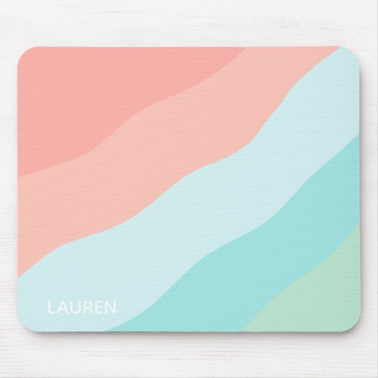 Kleurenblauw roze roze roze vormen op maat muismat (Voorkant)