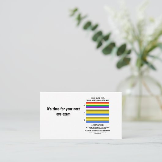 Kleurenbleektest: Welke regenboog zie je? Visie Afsprakenkaartje (Staand voorkant)