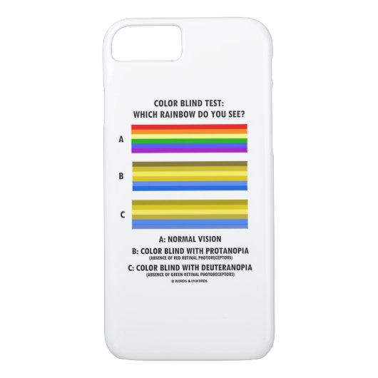Kleurenbleektest: Welke regenboog zie je? Visie Case-Mate iPhone Case (Achterkant)