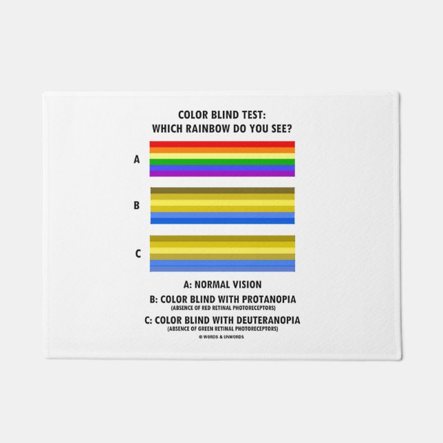 Kleurenbleektest: Welke regenboog zie je? Visie Deurmat (Voorkant)