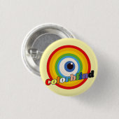 Kleurenblind - Regenboogoogbol Ronde Button 3,2 Cm (Voorkant /achterkant)