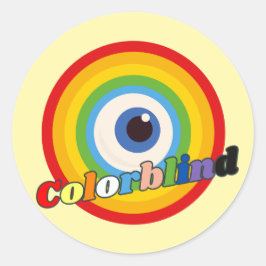 Kleurenblind - Regenboogoogbol Ronde Sticker