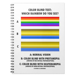Kleurenblinde test welke regenboog ziet u? notitieboek