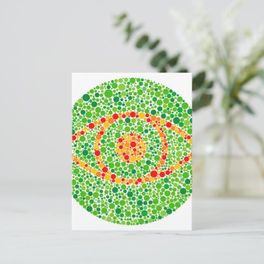 Kleurenblindheid oog briefkaart (Staand voorkant)