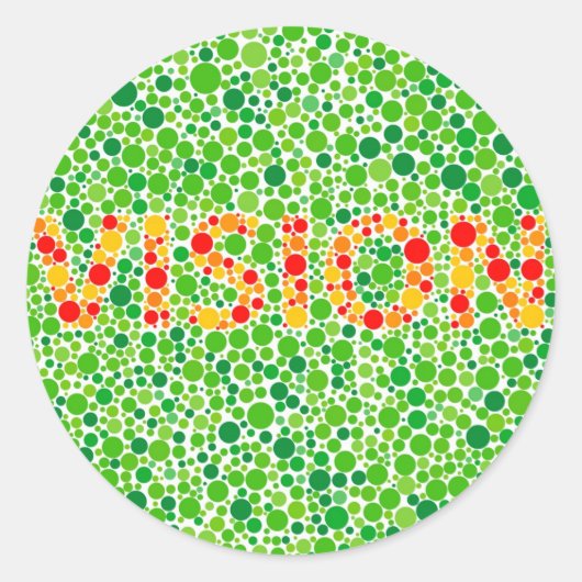Kleurenblindheid Visie Ronde Sticker (Voorkant)