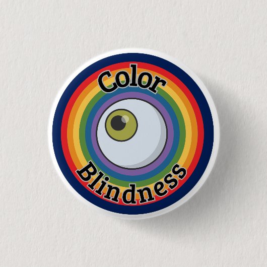 Kleurenblindheidssymbool Ronde Button 3,2 Cm (Voorkant)