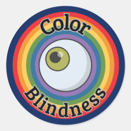 Kleurenblindheidssymbool Ronde Sticker