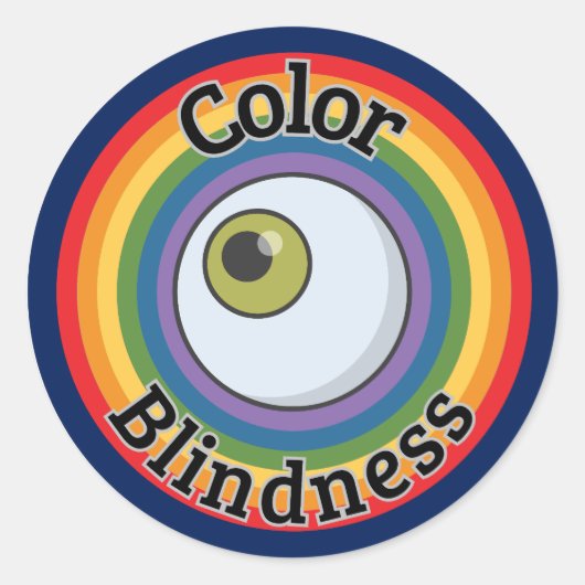 Kleurenblindheidssymbool Ronde Sticker (Voorkant)