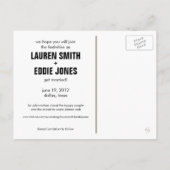 Kleurenblok - Aangepaste datum opslaan - Zwart & W Aankondigingskaart (Achterkant)