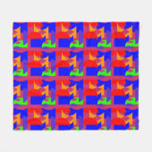 Kleurenblok Abstract – Bright Modern Art Pattern Fleece Deken (Voorkant (Horizontaal))