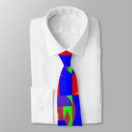 Kleurenblok Abstract – Bright Modern Art Pattern Stropdas (Gebonden)