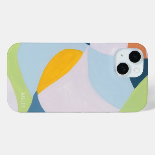 Kleurenblok Abstracte Kunst Aangepast Monogram Ini Case-Mate iPhone Case (Achterkant (horizontaal))