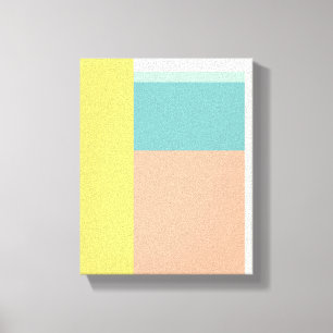 Kleurenblok Art in Retro Beach Pastel-kleuren Canvas Afdruk