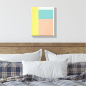 Kleurenblok Art in Retro Beach Pastel-kleuren Canvas Afdruk (Insitu (Slaapkamer))
