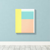 Kleurenblok Art in Retro Beach Pastel-kleuren Canvas Afdruk (Insitu (Houten vloer))