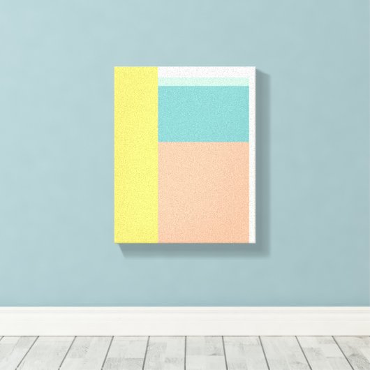 Kleurenblok Art in Retro Beach Pastel-kleuren Canvas Afdruk (Insitu (Houten vloer))