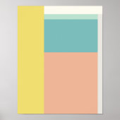 Kleurenblok Art in Retro Beach Pastel-kleuren Poster (Voorkant)
