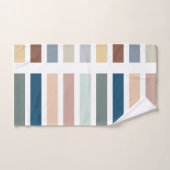 Kleurenblok Gestreepte Aardse Spa gepersonaliseerd Bad Handdoek (Handdoek)