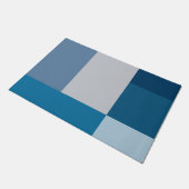 Kleurenblok grijze en blauwe kleuren afdrukken deurmat (Schuin)