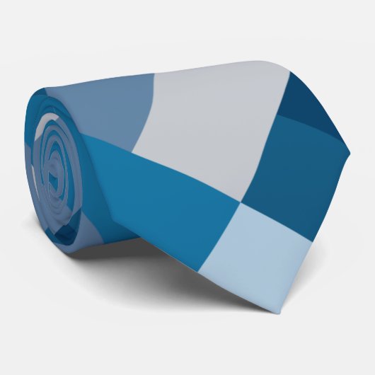 Kleurenblok grijze en blauwe kleuren afdrukken stropdas (Opgerold)