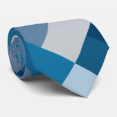 Kleurenblok grijze en blauwe kleuren afdrukken stropdas (Opgerold)