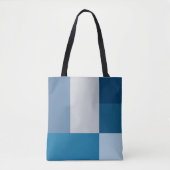 Kleurenblok grijze en blauwe kleuren afdrukken tote bag (Voorkant)