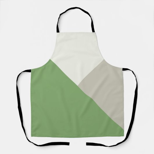 Kleurenblok Groen Beige Schort (Voorkant)