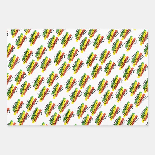 Kleurenblok Happy Birthday Occasion Inpakpapier Vel (Voorkant)