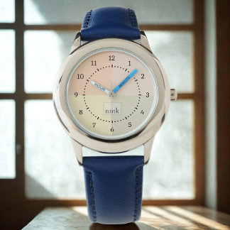 Kleurenblok Kinder horloge - gepersonaliseerde tij