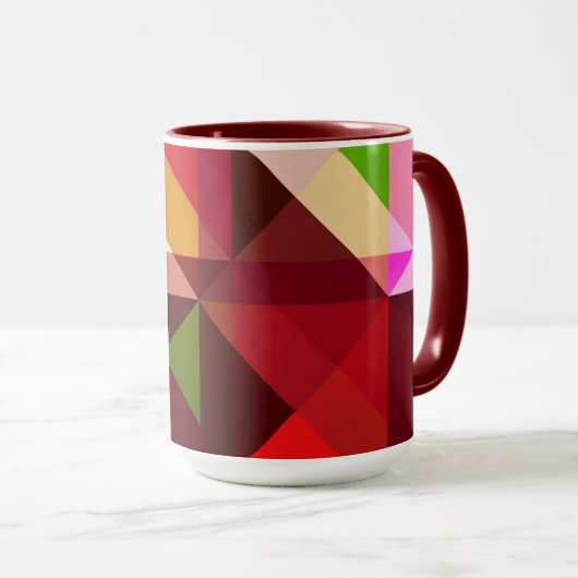 Kleurenblok Magenta Roze Geo Kleurrijke Kunst Mok (Voorkant rechts)