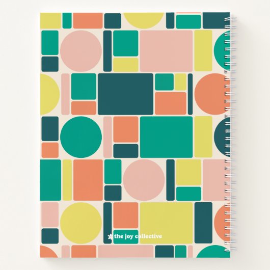 Kleurenblok met patroon gepersonaliseerd Notitiebo Notitieboek (Achterkant)