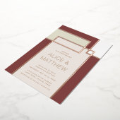 kleurenblok midden eeuw moderne bruiloft folie uitnodiging (Gedraaid)