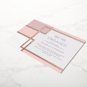 Kleurenblok Midden-eeuws modern Verloving Folie Uitnodiging (Gedraaid)