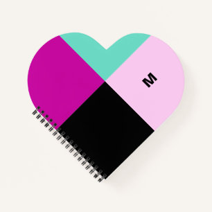 Kleurenblok Modern Stijlvol Trendy Aangepast Monog Notitieboek