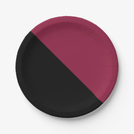 Kleurenblok Papieren Borden (Black & Berry Red) Papieren Bordje