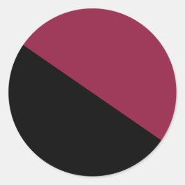 Kleurenblok Ronde Stickers (Black & Berry Red)