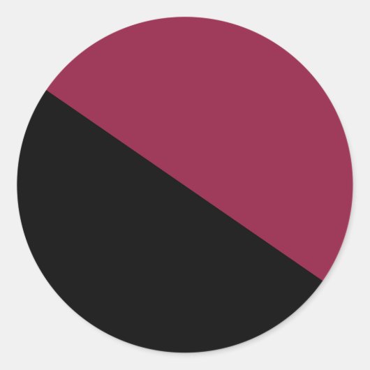 Kleurenblok Ronde Stickers (Black & Berry Red) (Voorkant)