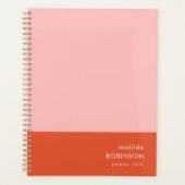 Kleurenblok Roze en Rood Modern Feminine 2026 Planner (Voorkant)