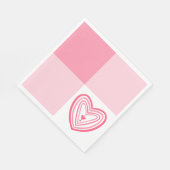 Kleurenblok Roze Valentijn Hart Servet (Hoek)