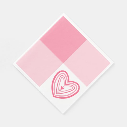 Kleurenblok Roze Valentijn Hart Servet (Hoek)