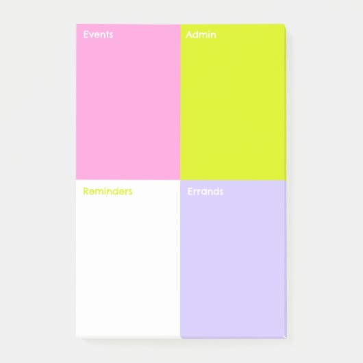 Kleurenblok Sticky Notes Medium (Voorkant)