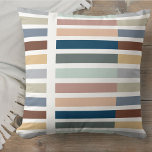Kleurenblok Stripe aard neutraal multi-kleurenblok Kussen<br><div class="desc">Kreukkleurblokstreep met een prachtig kleurenpalet van aardige,  neutrale en pasteltinten van blauwe,  groene,  grijze,  roest,  zalm en geel. Het ontwerp heeft een witte achtergrond die u welkom bent om te veranderen (klik "verder aanpassen"of bericht me voor hulp).</div>