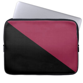 Kleurenblok Tablet Hoesje (Black & Berry Red) Laptop Sleeve