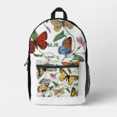 Kleurenblok Vlinders Zwart Bedrukte Rugzak (Voorkant)