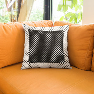  Kleurenblok Zwart en Wit Polka Dot Kussen