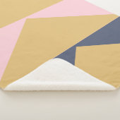 Kleurenblokgouddriehoeken met marinezuur en roze sherpa deken (3/4)